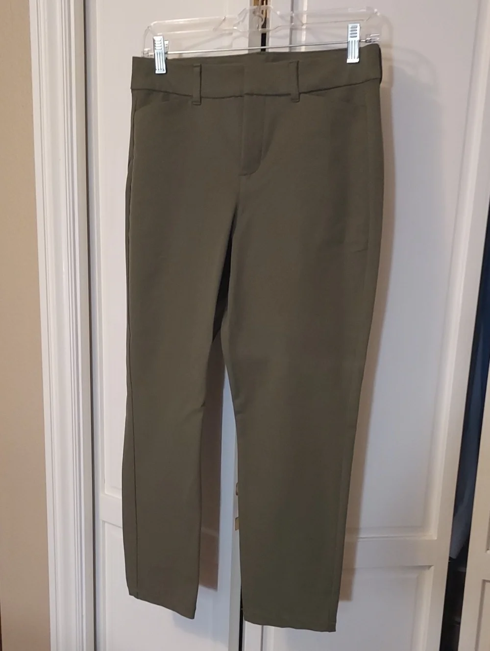 Old Navy Pixie High Rise Pants Olive Green Straight Leg Size 6